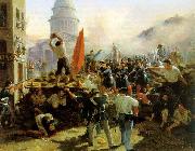 Horace Vernet Painting of a barricade on Rue Soufflot china oil painting artist